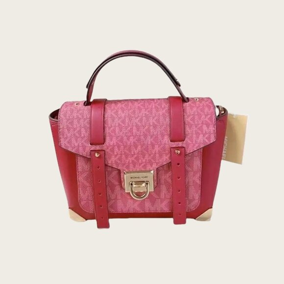 Michael Kors 35F1GNCS6V Manhattan Medium Satchel in Berry - Picture 3 of 7